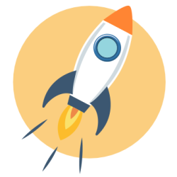 icon of rocket ship taking off